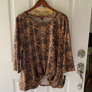 Zac & Rachel top with 3/4 length sleeve 2X